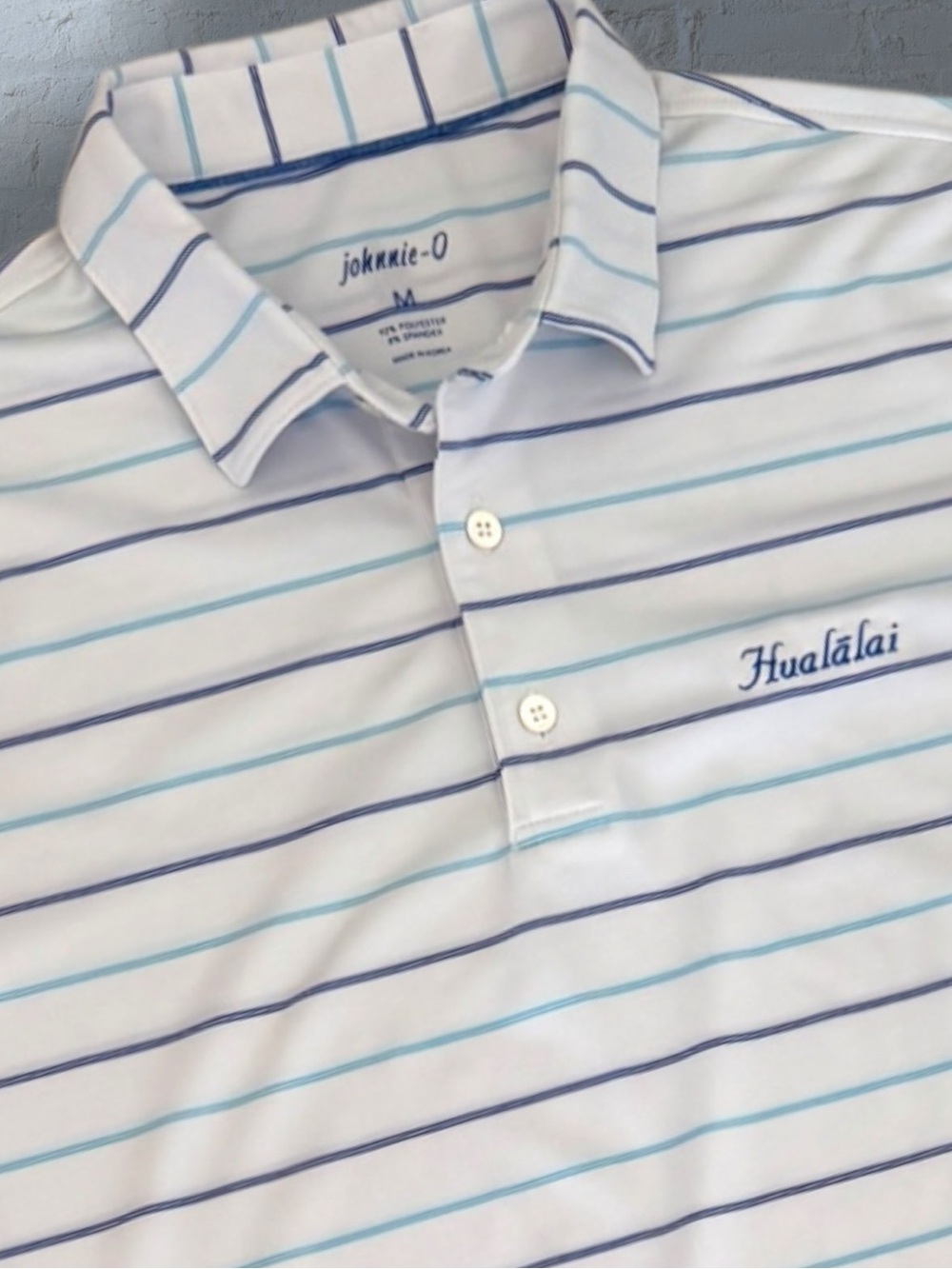johnnie-O Striped Prep-Formance Polo — Men’s Size Medium | Hualalai Golf Club